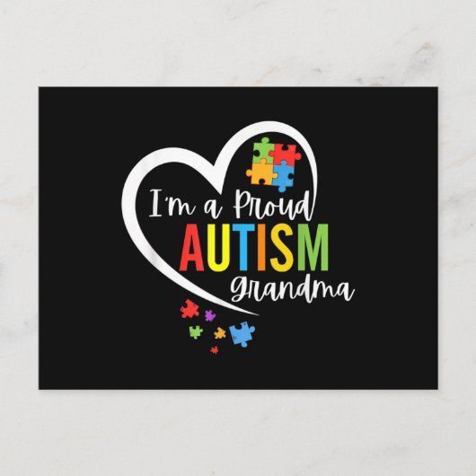 I'm A Proud Grandma Love Heart Autism Awareness Pu ポストカード (正面)