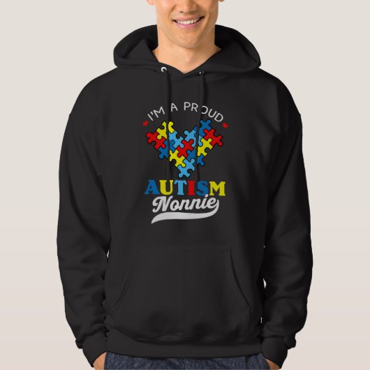 I'm A Proud Nonnie Autism Awareness Heart Autistic パーカ (正面)