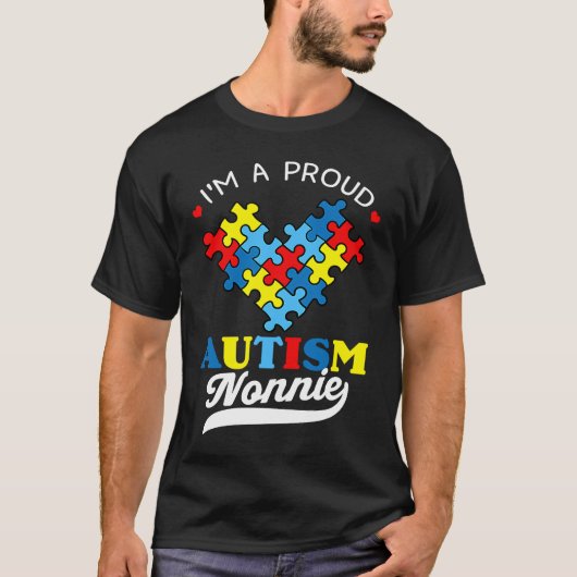 I'm A Proud Nonnie Autism Awareness Heart Autistic Tシャツ (正面)