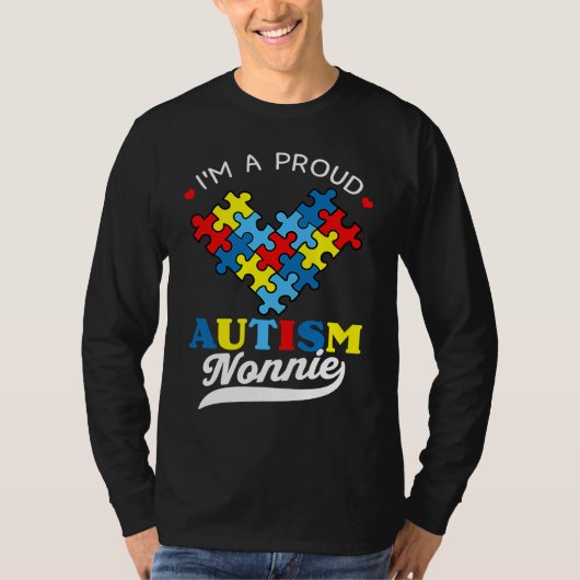 I'm A Proud Nonnie Autism Awareness Heart Autistic Tシャツ (正面)