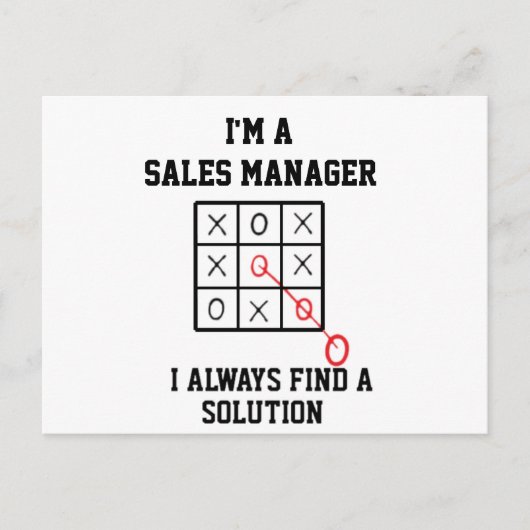 Im A Sales Manager私はいつも解決策を見つける ポストカード (正面)