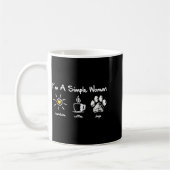 I'm A Simple Woman Sunshine Coffee Dog Paw Cute Fu コーヒーマグカップ (左)