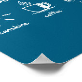 I'm A Simple Woman Sunshine Coffee Dog Paw Cute Fu ポスター (角)