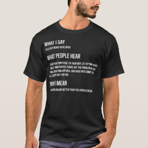 Im a Software Developer Shirt What I What I Me Tシャツ