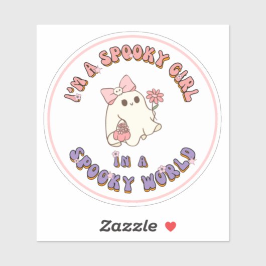 I'm a spooky girl in a Spooky World ghost シール (シート)