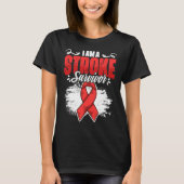 I'm A Stroke Survivor Red Ribbon Stroke Awareness  Tシャツ (正面)