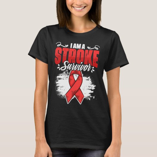 I'm A Stroke Survivor Red Ribbon Stroke Awareness  Tシャツ (正面)