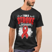 I'm A Stroke Survivor Red Ribbon Stroke Awareness  Tシャツ (正面)
