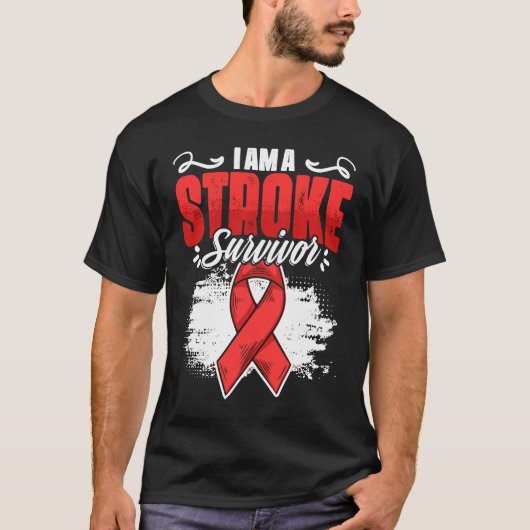 I'm A Stroke Survivor Red Ribbon Stroke Awareness Tシャツ (正面)