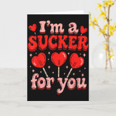 Im A Sucker For You Candy Heart Love Happy Valenti カード (黄色い花)