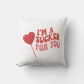 I'm A Sucker For You | Funny Retro Valentine's クッション (正面)