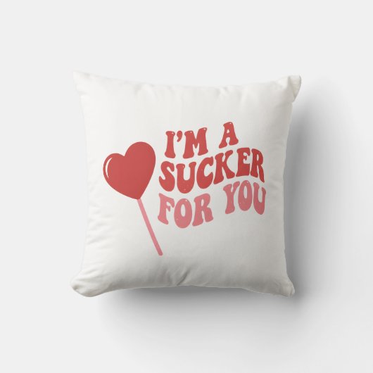I'm A Sucker For You | Funny Retro Valentine's クッション (正面)