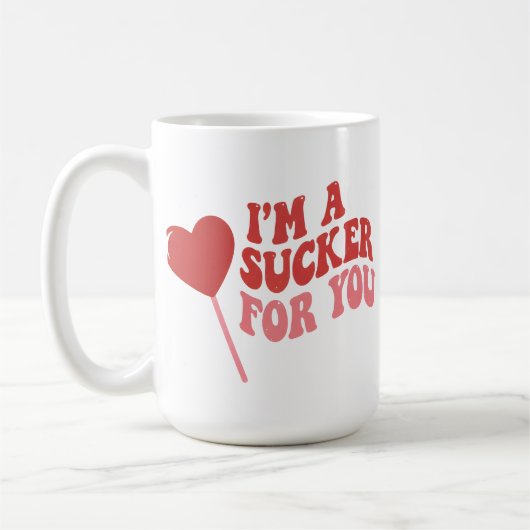 I'm A Sucker For You | Funny Retro valentines day コーヒーマグカップ (左)