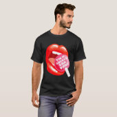 I'm A Sucker For You Red Lips Candy Lollip Valenti Tシャツ (正面フル)