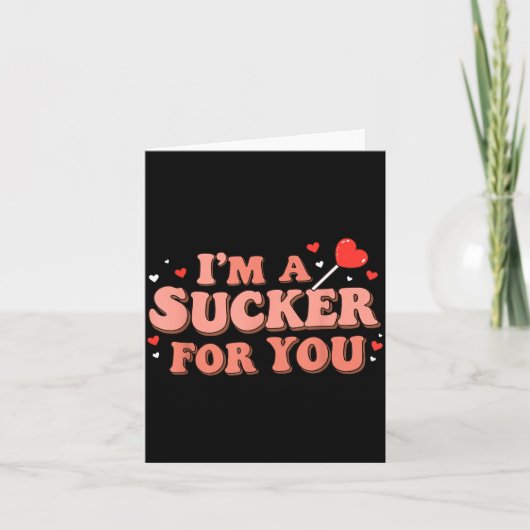 Im A Sucker For You Retro Valentines Day Funny Say カード (正面)