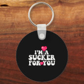Im A Sucker For You Valentines Day Pun Matching Co キーホルダー (正面)