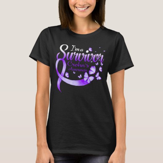 I'm A Survivor Crohn's Awareness Butterfly Ribbon  Tシャツ (正面)