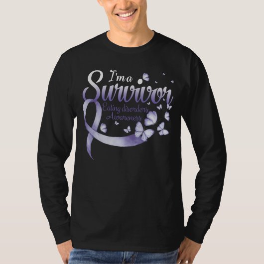 I'm A Survivor Eating Disorders Awareness Butterfl Tシャツ (正面)