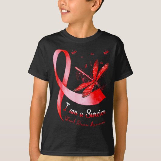 I'm A Survivor Heart Disease Awareness Month Red R Tシャツ (正面)