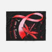 Im A Survivor Heart Disease Awareness Month Red Ri フリースブランケット (正面(横))