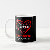I'm A Survivor Heart Disease Awareness Red Butterf コーヒーマグカップ (左)