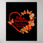I'm A Survivor Heart Disease Awareness Red Butterf ポスター (正面)