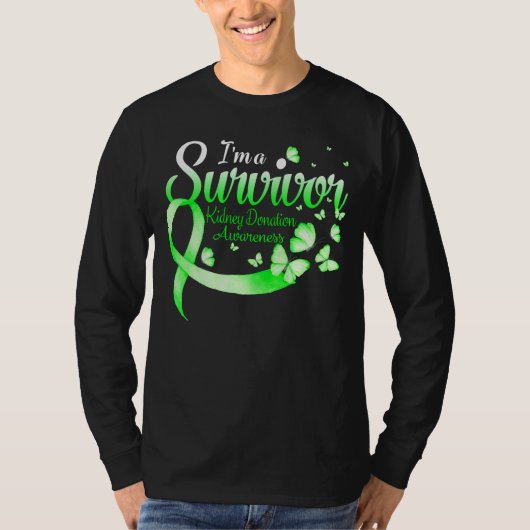 I'm A Survivor Kidney Donation Awareness Butterfly Tシャツ (正面)