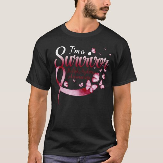 I'm A Survivor Multiple Myeloma Awareness Butterfl Tシャツ (正面)