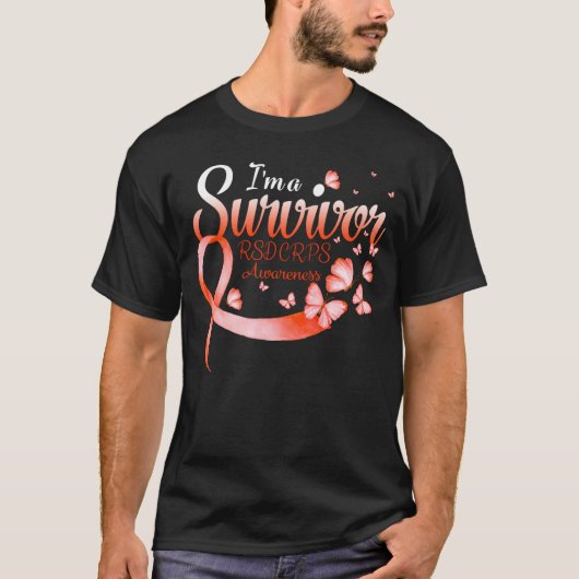 I'm A Survivor RSD CRPS Awareness Butterfly Ribbon Tシャツ (正面)