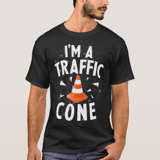 I'm A Traffic Cone Lazy Easy Simple Halloween Cost Tシャツ (正面)