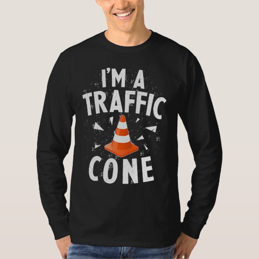 I'm A Traffic Cone Lazy Easy Simple Halloween Cost Tシャツ (正面)