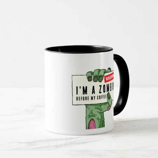 I'm A Zombie Before My Coffee Halloween マグカップ (正面右)
