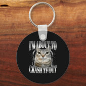 I'm About To Crash Out Funny Staring Cat Brainrot  キーホルダー (正面)