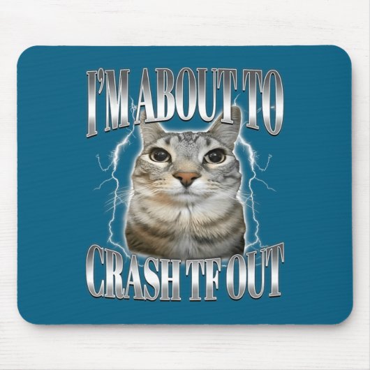 I'm About To Crash Out Funny Staring Cat Brainrot マウスパッド (正面)