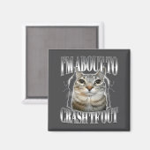 I'm About To Crash Out Funny Staring Cat Brainrot マグネット (正面/裏面)
