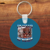 I'm Afraid Of Women Funny Saying Humor Cat Meme  キーホルダー (正面)