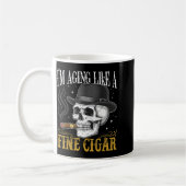 I'm Aging Like A Fine Cigar Funny Skull Dad Retro  コーヒーマグカップ (左)
