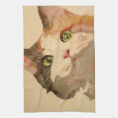 I'm All Ears: Calico Catポートレート キッチンタオル (縦)
