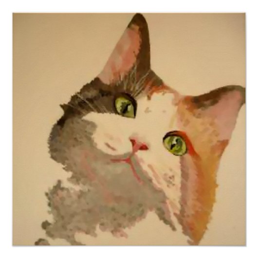 I'm All Ears: Calico Catポートレート ポスター (正面)