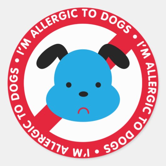 I'm allergic to dogs! Dog allergy ラウンドシール (正面)