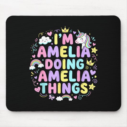 I'm Amelia Doing Amelia Things Cute Girl's  マウスパッド (正面)