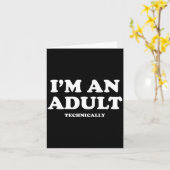 I'm An Adult Technically Shirt Funny 18th Birthday カード (黄色い花)