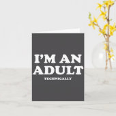 I'm An Adult Technically Shirt Funny 18th Birthday カード (黄色い花)