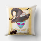 : "I'M AN ALIEN" Halloween Throw Pillow クッション (正面)