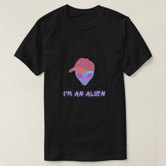 "I'M AN ALIEN" Tshirt - Hat Tシャツ (デザイン正面)