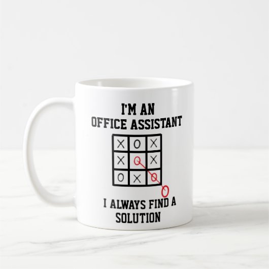 Im An Office Assistant私はいつも解決策を見つける コーヒーマグカップ (左)
