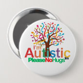 I'm autistic No Hugs pin Button badge 缶バッジ (正面&裏面)