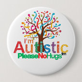 I'm autistic No Hugs pin Button badge 缶バッジ (正面)