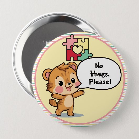 I'm autistic No Hugs please pin Button badge 缶バッジ (正面&裏面)