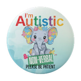 I'm autistic non verbal pin badge Autism Alert 缶バッジ